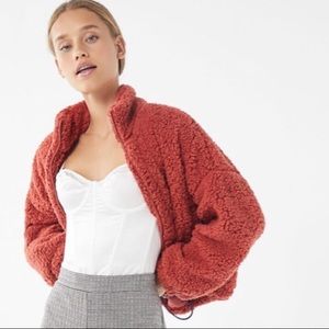 Urban Outfitters Willow Sherpa Drawstring Jacket